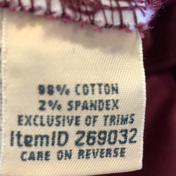 LL Bean Classic Fit Casual Pants Burgundy Stretch W39 x L30.5 EUC Womens Size 20 - Picture 8 of 8